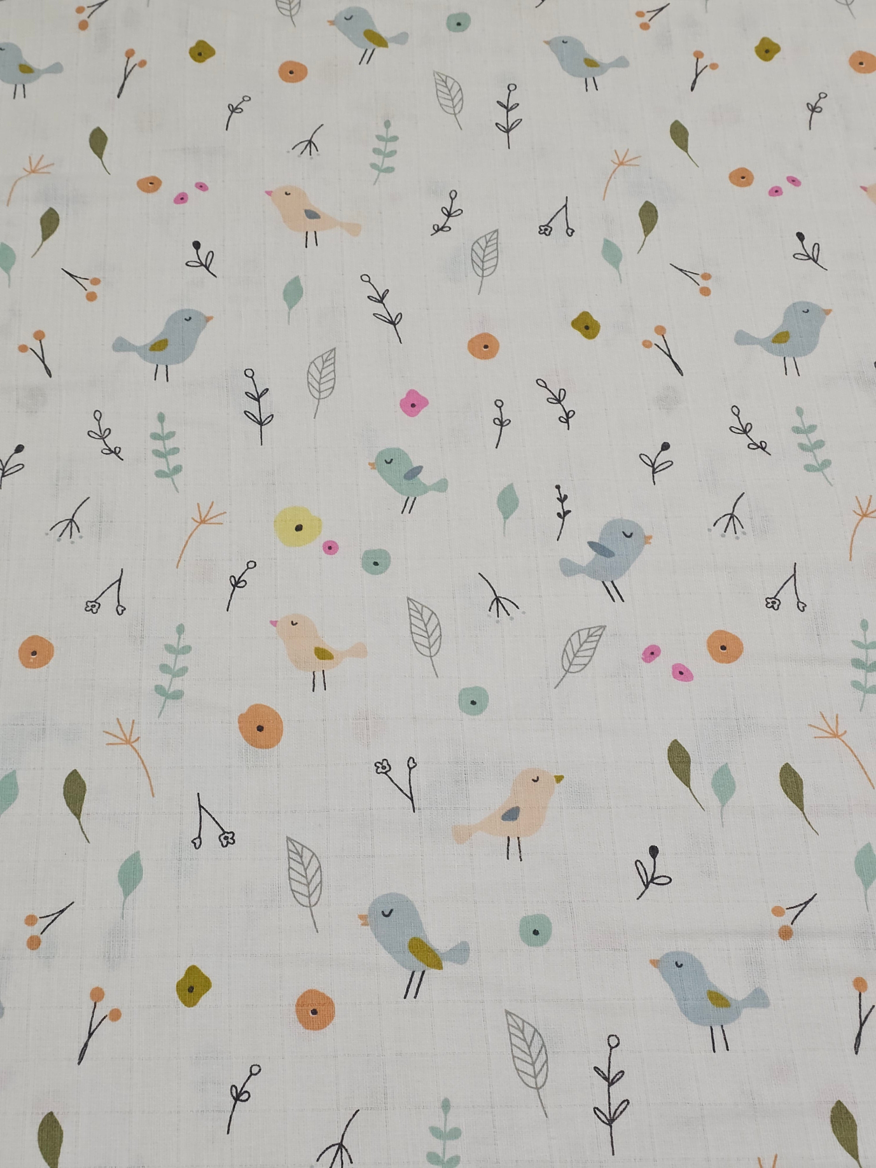 Bird Patterned Muslin Cloth