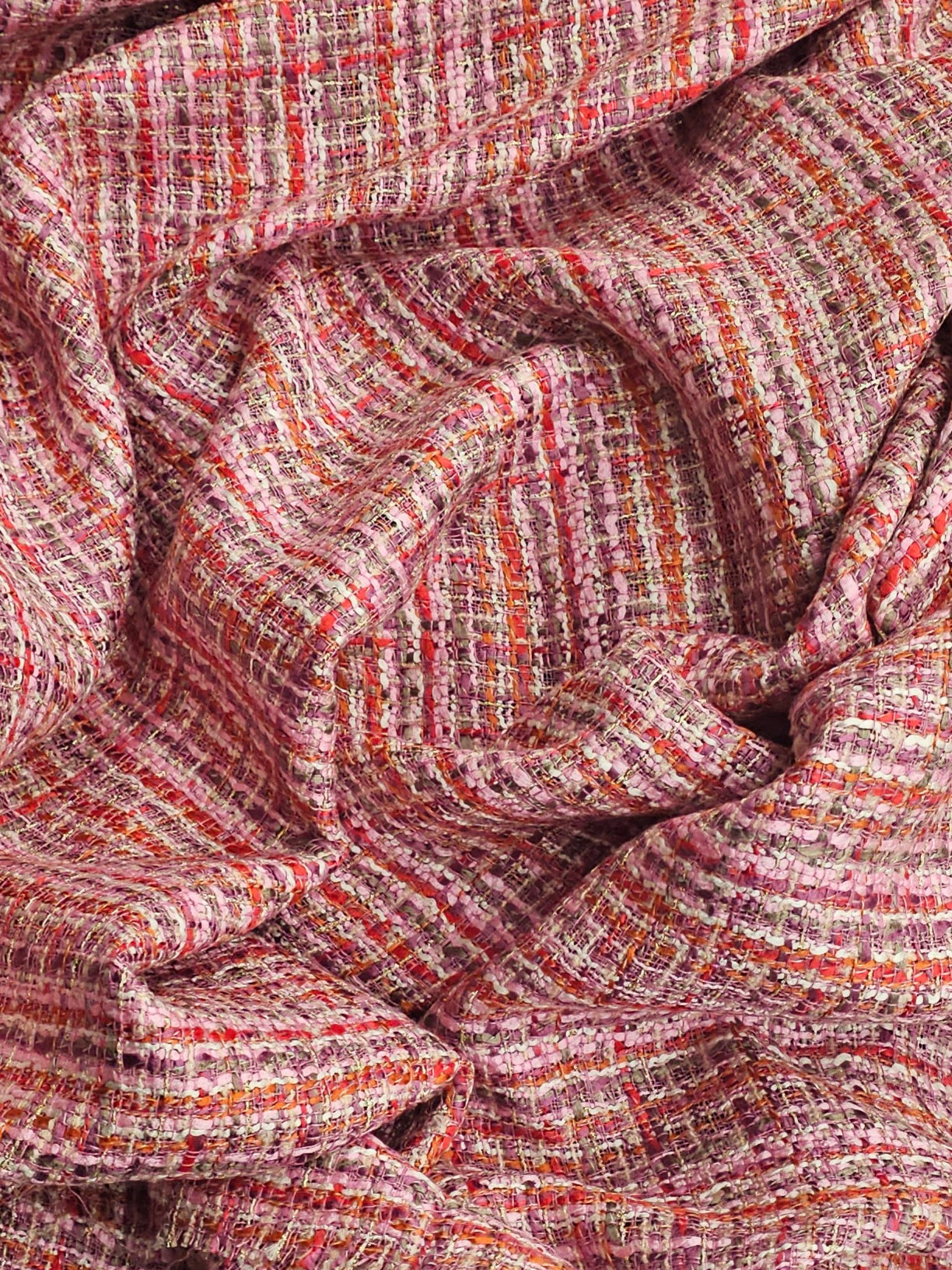 Şanel Kumaş – Geometrik Desenli, Orta Dökümlü, Tweed Dokulu, Ceketlik, Kabanlık | Çerçiler Kumaş