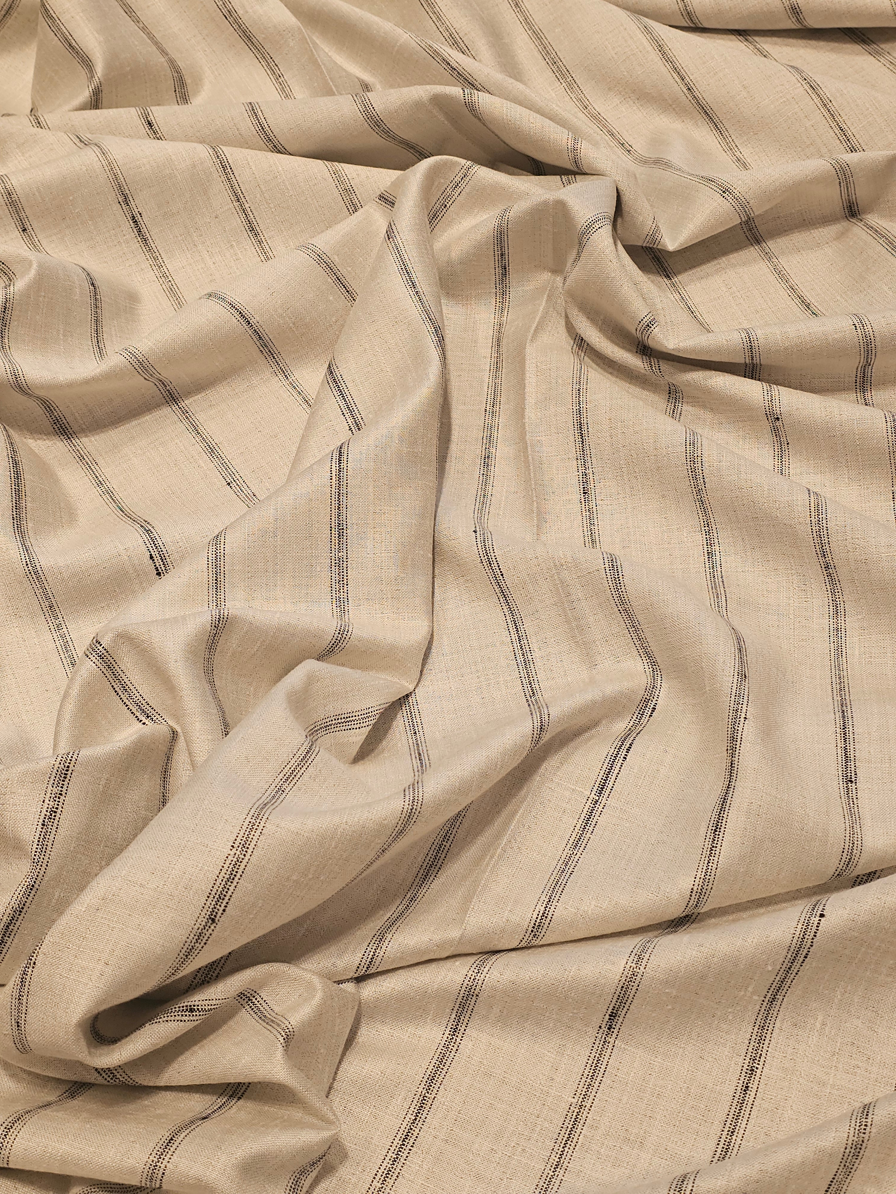 Beige Striped Linen