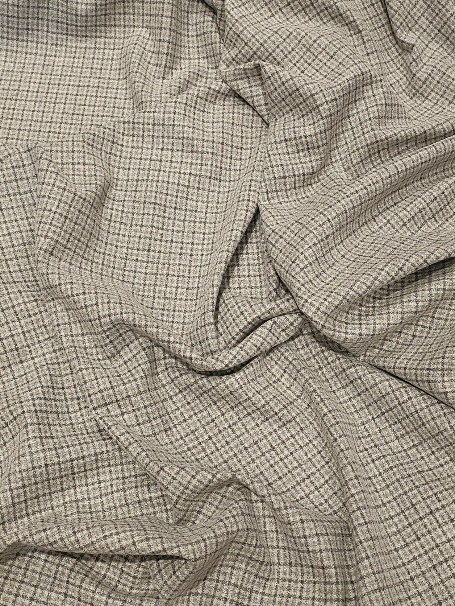 Ipekiş Small Checked Wool Fabric