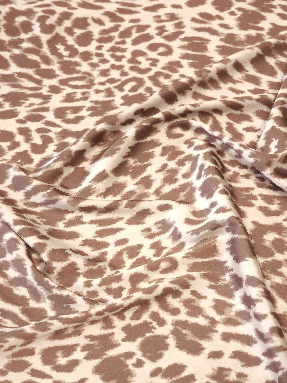 Leopard Print Silky Satin Fabric