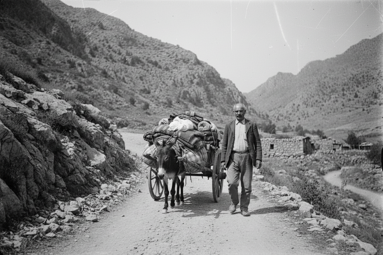 Tarihi kumaş taşıma sahnesi